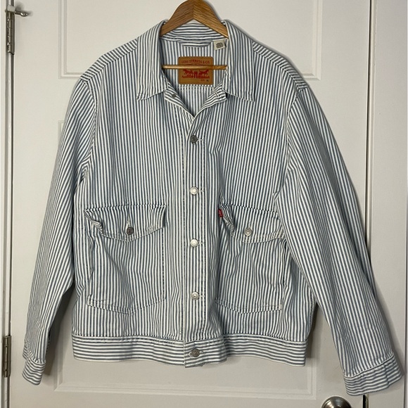 Levi’s Striped Denim Jacket Men’s XL - Picture 1 of 5